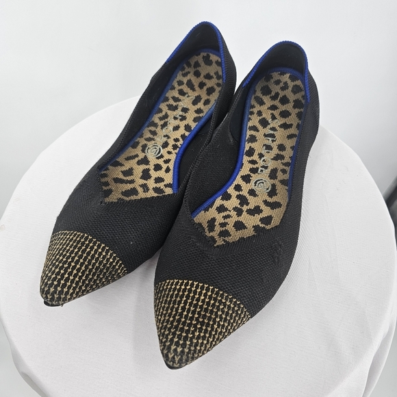 Rothy's Pointed Toe Flats | Black & Gold | Size 11 - Picture 4 of 10
